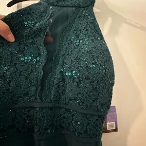 Morgan & Co. Teal Lace Dress